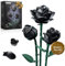 iATOM Black Roses Flower Building Set - 3Pack, Compatible with Lego Bouquet for Adults, Gift for Halloween - Gothic Horror Retro Artificial Flowers Botanical Collection Home Decor - IA11009