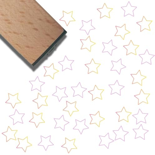CRASPIRE Stjärna trä gummistämplar mini naturligt trä återanvändbar vintage söt dekorativ rolig tryck journalföring små tätningar för scrapbooking dagbok korttillverkning planerare gör-det-själv brev