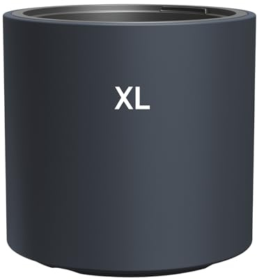 MELTOM Blumenkübel Blumentopf mit Herausnehmbaren Einsatz Rund Frostbeständiger Modern Matt (Anthrazit, XL)