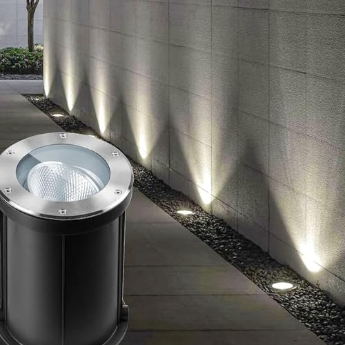 Lampada da Terra a LED per Esterni - Luci da Incasso per Esterni, faretto da Incasso Impermeabile IP67 85-265 V, faretto da Terra ad Alta luminosità a LED COB, luci da Incasso con Angolo regolabi