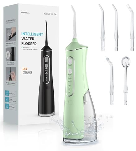 Idropulsore Dentale Portatile, Irrigatore Dentale con 5 Ugelli E 4 Modalità