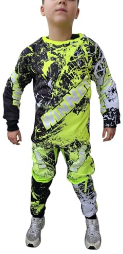 WinNet Completino tuta Bimbo Bambino Moto Cross Quad Maglia maglietta + Pantalone (8 ANNI)