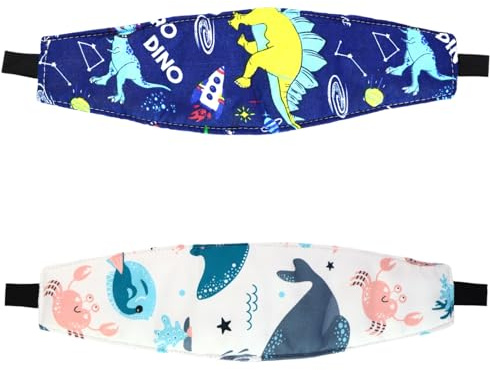 2 unidades reposacabezas infantil, banda suave para dormir de viaje, soporte cómodo ajustable para cochecito y viajes, con almohadilla frontal