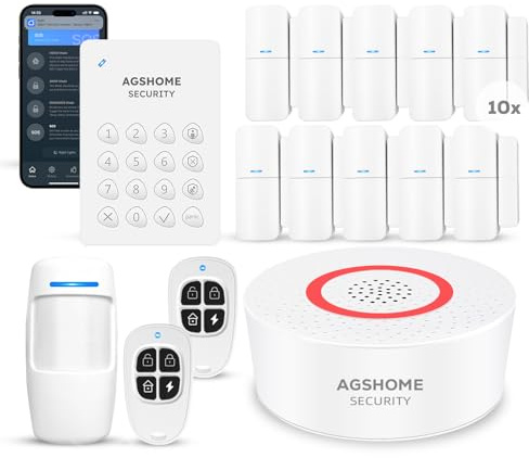 AGSHOME Allarme Casa senza Fili WiFi 120 dB, 15 Pezzi