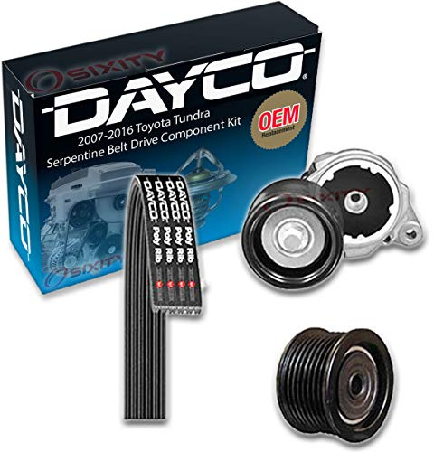 Dayco Serpentine Belt Drive Component Kit Compatible with Toyota Tundra 4.6L 5.7L V8 2007-2017
