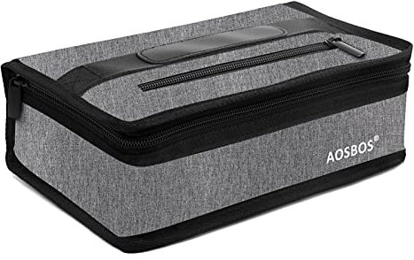 Aosbos Small Lunch Bag Insulated Lunch Box for Women Men, Portable Insulated Lunch Box Soft Tote Bags Mini Cooler Lunch Pail Reusable Thermal Lunch Boxes Meal Prep Containers Work Office Travel Grey