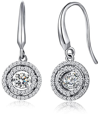 Hängende Ohrringe Damen Silber Ohrringe Hängend Weißgold