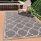 SANAT Outdoor Teppich Wetterfest - Für Innen- und Außenbereich - Wasserabweisend für Balkon, Terrasse, Garten, Küche, Bad oder Wohnzimmer - Hellgrau, 140 x 200 cm
