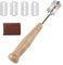sinzau Bäckermesser, Langer Griffstock Baguettemesser mit 5 Klingen und Schutzhülle aus Leder, für Brots Ritzmesser, Einschneiden von Baguette Teigmesser, DIY und Brot Backen