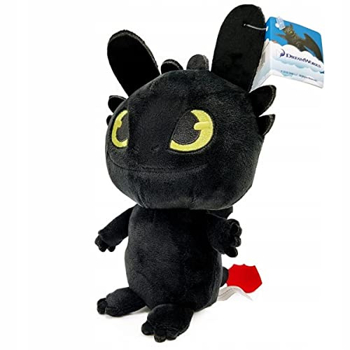 HTTYD - Kuschelkissen - Ohnezahn/Toothless - Plüsch - Stofftier - Kuscheltier - Plüschtier - Schwarze Farbe - 20 cm