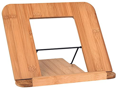 moses. libri_x Buchständer Bambus Natur - Praktischer Ständer für Bücher, Kochbücher, Tablet oder iPad, Halterung zum Kochen, Lesen, Streamen oder Videotelefonieren