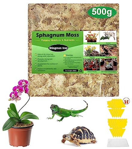 Idéal pour Plantes Carnivores Ou Orchidées,Sphagnum Moss 500g et Piege a Mouche
