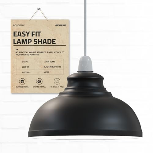 DC VOLTAGE Moderna Lampada a Sospensione Con Paralumi In Metallo bianco neroForma a Cupola Curva Attacco E27 Facile da Installare Per Cucina Corridoio Ufficio Apparecchi di Illuminazione a Soffitto.
