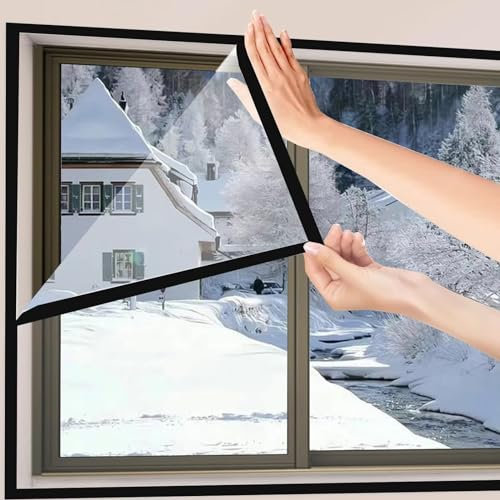 Kit de preparación para el invierno para ventanas, kits transparentes para impermeabilización de ventanas, cubierta para ventanas, resistente al viento y cálido en invierno, 130x140cm