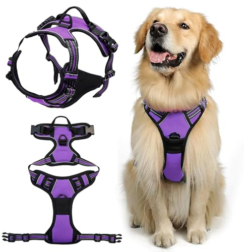 DKDDSSS Imbracatura No Pull cane anti trazione per cani medi, facile da indossare, viola S