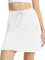 Bezioner Women's Tennis Golf Skirts Knee Length Skorts for Woman High Waisted Athletic Skirt with 4 Pockets & Inner Shorts for Workout Sports White L