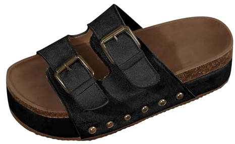 Ciabatte Estive Donna con Tacco Zeppa Comode e Durevoli Sabot e Zoccoli Slip on Punta Aperta Suole Morbide e Antiscivolo Pantofole Donna Ideale per Casa Mare e Spiaggia