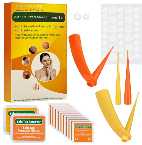 FLETUTE 2-in-1 Skin Tag Care Kit | Painless Dual-Size Bands (2-4mm & 4-9mm) | Multi-Position Tool for Neck, Back, Arms