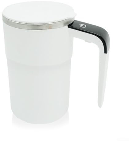 Jotekonoby Tazza da caffè automatica auto-mescolante, 380 ml, miscelatore elettrico ricaricabile, in acciaio inox, per frullati proteici, casa e ufficio (bianco)