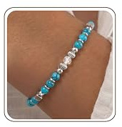 ORAZIO Bracelet Femme Pierre Naturelle Bracelet Perle Turquoise