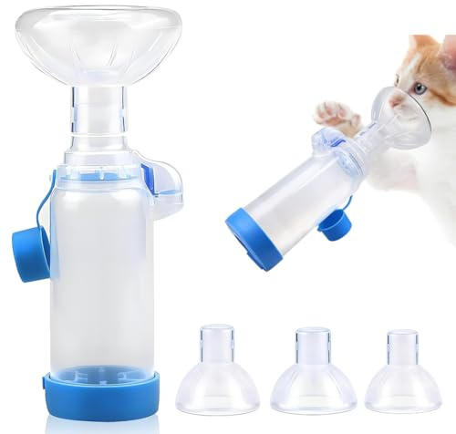 YOFDAL Inhalador para Mascotas - Kit Completo con 3 Mascarillas y Cámara de Inhalación
