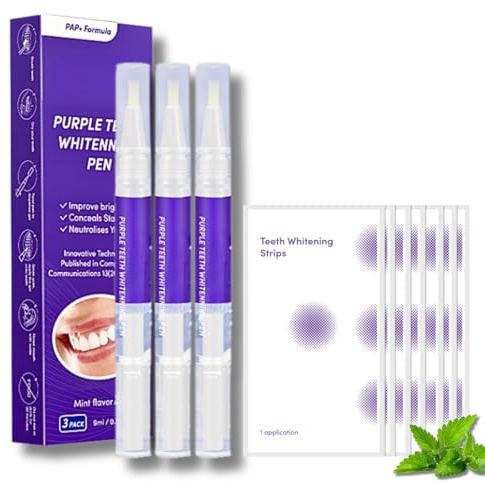 Zahnaufhellung Stift Bleaching Zähne, Zahnbleaching Set, Zahnaufhellung Stift, Zahnaufhellung Strips & Aufhellstift 10 Stück, Effektiv Zähne Bleichen Flecken Entfernen Heimgebrauch, für Weiße Zähne