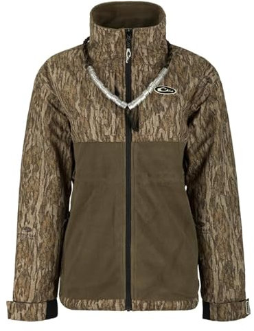 Drake Waterfowl Damen MST Eqwader Plus Jagdjacke mit durchgehendem Reißverschluss, Damen, Jacke, DW3730, Mossy Oak Bottomland, X-Large