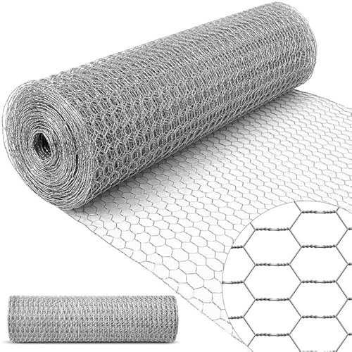 Suinga Malla de Alambre 1 x 50 m cuadros 51mm | Malla Metálica Galvanizada Tela Acero Inoxidable | Malla para Animales | Malla Acero inoxidable hexagonal
