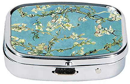 Fridolin Van Gogh Pillendose Pillendöschen aus Metall Dose für Tabletten *Mandelblüte*