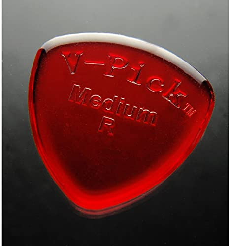 V-Picks™ »MEDIUM ROUND - GUITAR AND MANDOLINE PICK« Plektren für Gitarre und Mandoline - 2.75mm - Farbe: Ruby Red