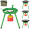 Mianova 4in1 Campingkocher + Fladenbäcker + BBQ + Wok Grill + 4 x 500g Butangas Gaskartuschen Gas Camping Kocher Herd Kartuschen Tragetasche Gaskocher Notfallkocher Set Grün