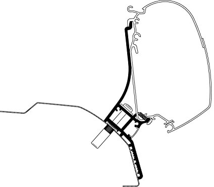Thule Omnistor 5200 Markisen-Adapter für Fiat Ducato (H2) ab Bj. 07/2006 400cm Camping Outdoor