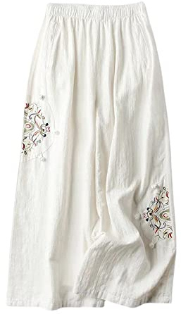 Falda larga de algodón para mujer, falda larga de lino, falda larga vintage, holgada, cómoda, con volantes, plisada, lisa, bohemio, casual, festival, verano, Reino Unido, 016-blanco, 3XL