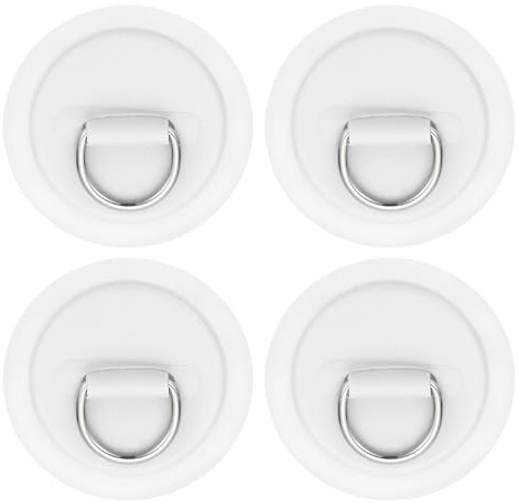 PATIKIL 7,9 cm paddelbräda D-ringar, 4 st D-ring i rostfritt stål, PVC-lappdyna, inget lim ingår för flottskajak, uppblåsbar båt, surfbräda, vit