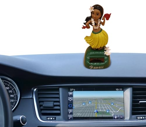 scyca Décor de Tableau de Bord de Voiture drôle - Figurines oscillantes Hawaii Girl Car Decor - Figurines de Collection, Ornements de Tableau de Bord à énergie Solaire, décoration de Bureau,
