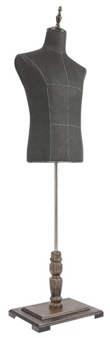 Manichino maschile moderno, manichino da sartoria da uomo con base in legno, manichino per negozi di abbigliamento, sartoria e stand fiere, altezza: 150-180 cm, nero