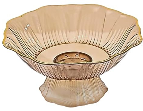 FytStycale Placa de Bocadillo en Pedestal para Frutas Y Dulces de Encimera de Cocina, Amarillo, Individual