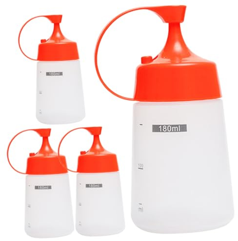 Ipetboom Botellas Exprimibles para Salsa 4 Piezas 180ml Pe Reutilizables