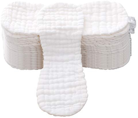 Happy Cherry Windeleinlagen Waschbare Baumwolle Stoffwindel Einlagen Baby Wiederverwendbare 12 Schichte Babywindeln - 20 Stück