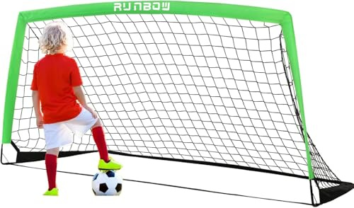 6x4 ft Kids Football Goal, Portable Junior Practice Soccer Net for Garden