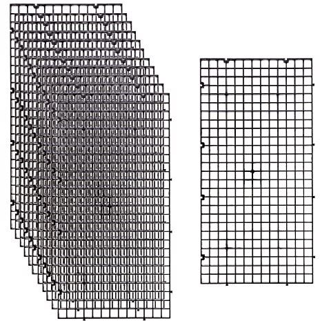 ALEGI 12 Pcs Aquarium Fish Tank Divider Plastic Egg Crate Aquarium Filter Bottom Tray Grid Isolation Board Partition Net Pane Separator (S 12pcs Black)