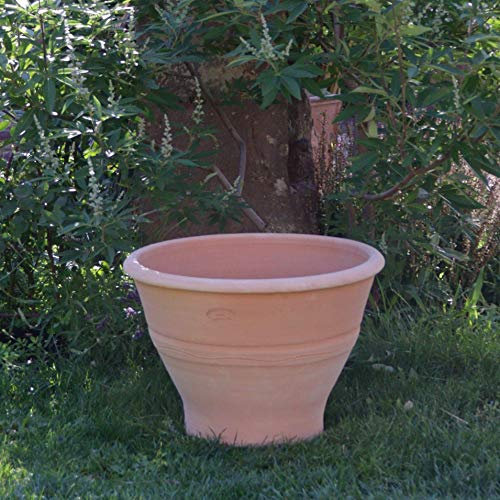 Winterfester Terracotta Blumentopf, schöner Pflanzkübel, 50 cm groß, Keramik Topf, Blumentopf für Garten, Terrasse, Balkon, Artemesia 50 cm