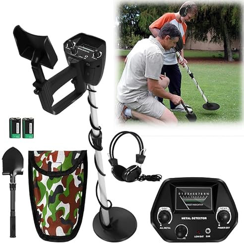 YUENFONG Metalldetektor für Kinder Metal Detector Metalldetektor Profi mit 2 Modi & Metall Display, Höhenverstellbare Metalldetektoren für Kinder und Erwachsene, Schwarz