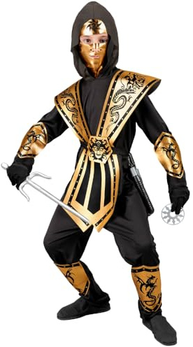 CARTOON Travestimento Gold Kombat Ninja costume di carnevale per bambini abito vestito feste in maschera a tema cosplay guerriero ninja