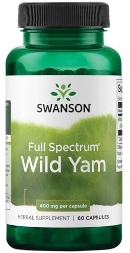 Swanson, Full Spectrum Wild Yam, 400mg, High-Dose, 60 Capsules, SOYA-Free, Gluten-Free, GMO-Free