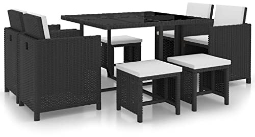 KTHLBRH Set di mobili da giardino per terrazze, mobili da balcone, 9 pezzi