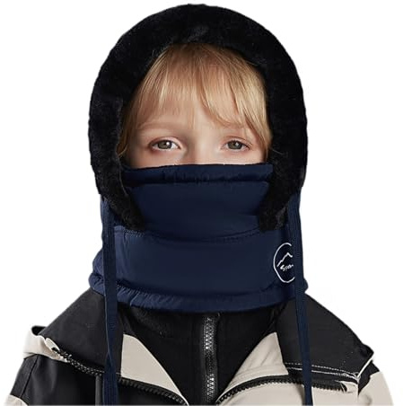 4-10 år barn vinter termisk fleece balaklava hatt barn vindtät huva vintermössa med nackskydd varm skidhatt för pojkar flickor heltäckande ansiktsskydd mössa för vinter utomhussport löpning cykling