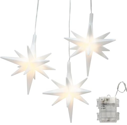 LED Weihnachtsstern Beleuchtung, 3D Aufhängen Weihnachtsstern Fenster Deko