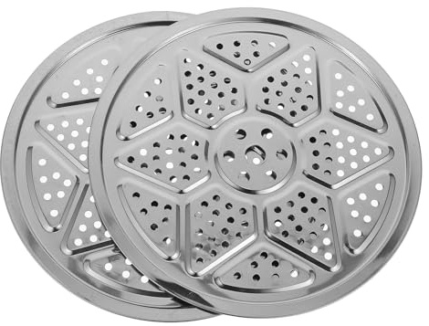 MUCKLILY Rejilla de Vapor de Acero Inoxidable 304 de 32 Cm Bandeja para Cocinar al Vapor y Asar 2 Piezas Inserto para Olla con Malla Fina para Cocina Saludable y Uso Doméstico