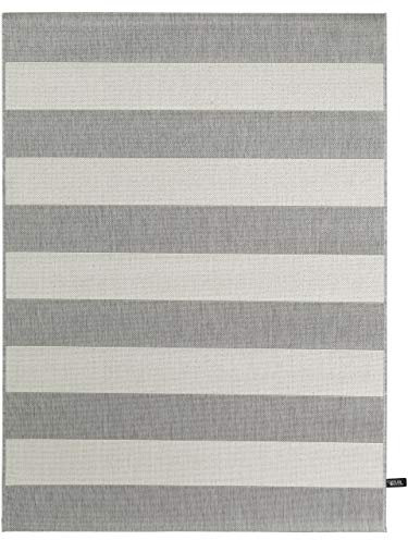 Benuta In- & Outdoor Teppich Metro Flachgewebe Modern Wetterfest Grau 80x150 cm - Outdoor-Teppich für Balkon & Garten